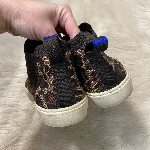 Rothy's Wildcat Brown Tan The Chelsea High Tops Cheetah Print Sneakers - Picture 11 of 12